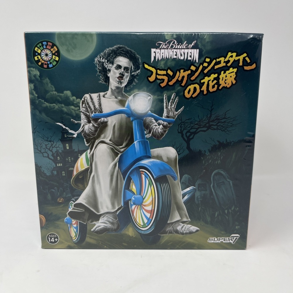 Super7 Super Cycles Universal Monsters Bride of Frankenstein with Blue Trike NEW